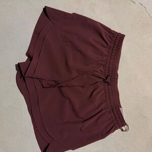 Women's Athletic Shorts — Deep Burgundy Elastic Waist